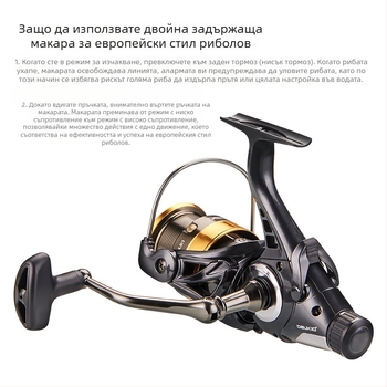 Забавно двойно разтоварващо въртящо се колело, изцяло метално телче, чаша за риболовна тел, колело отпред и отзад, спирачка, сила на разтоварване, риболовно колело, библиотека, риболовно колело за шаран на едро