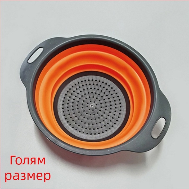 Многофункционална кухненска мивка, прибираща се мивка за зеленчуци, кошница Amoy, кръгла силиконова сгъваема кошница за оттичане