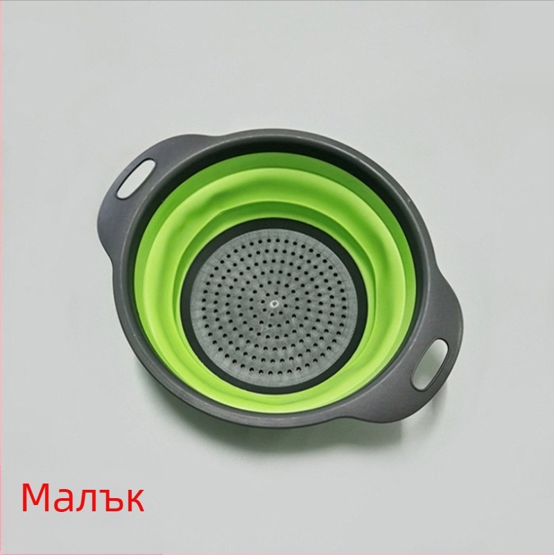 Многофункционална кухненска мивка, прибираща се мивка за зеленчуци, кошница Amoy, кръгла силиконова сгъваема кошница за оттичане