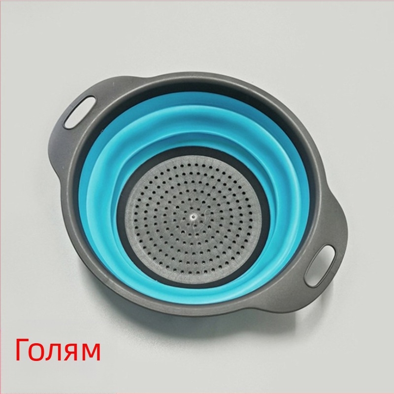 Многофункционална кухненска мивка, прибираща се мивка за зеленчуци, кошница Amoy, кръгла силиконова сгъваема кошница за оттичане