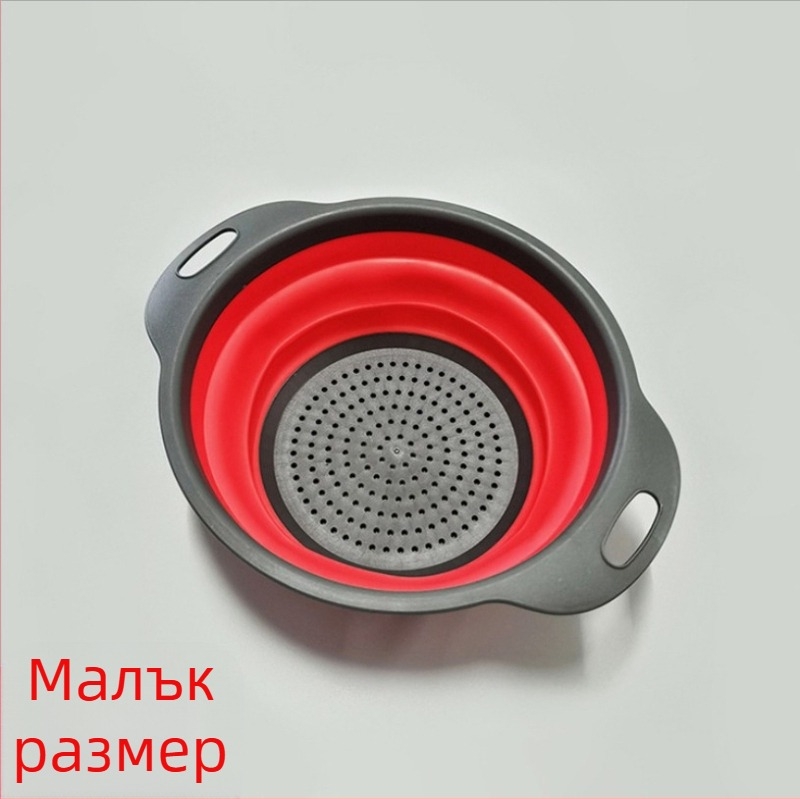 Многофункционална кухненска мивка, прибираща се мивка за зеленчуци, кошница Amoy, кръгла силиконова сгъваема кошница за оттичане