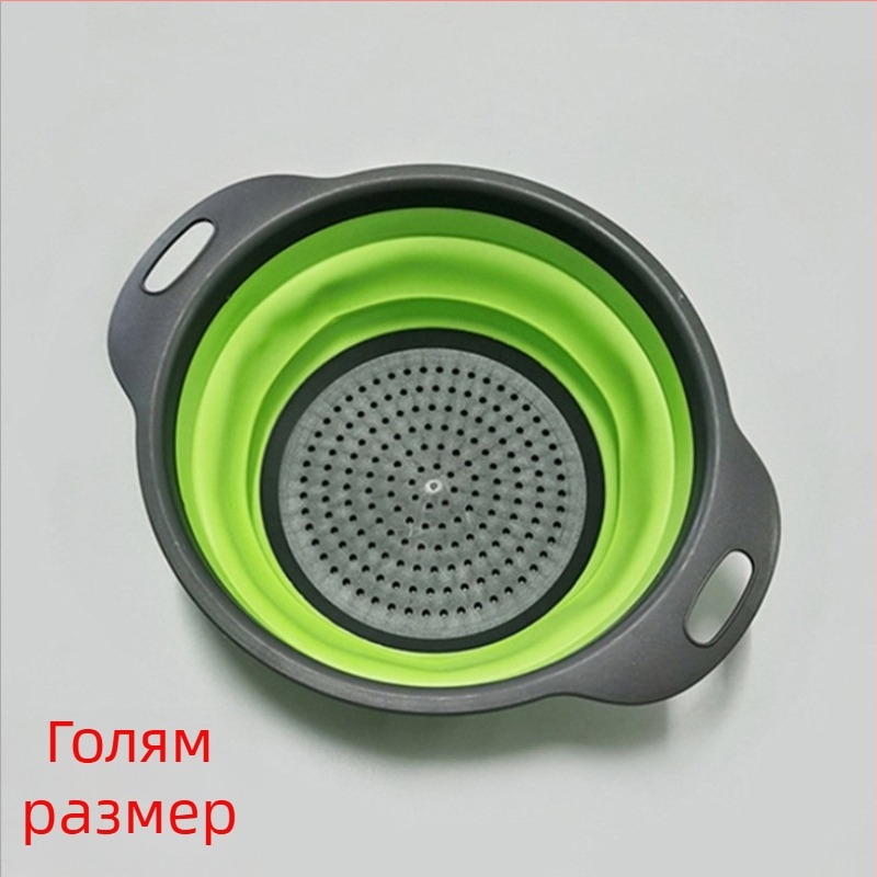 Многофункционална кухненска мивка, прибираща се мивка за зеленчуци, кошница Amoy, кръгла силиконова сгъваема кошница за оттичане