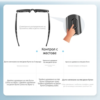 Нови интелигентни очила, слънчеви очила с анти-ултравиолетова защита, интелигентни очила с черна технология, могат да говорят, за да слушат музика