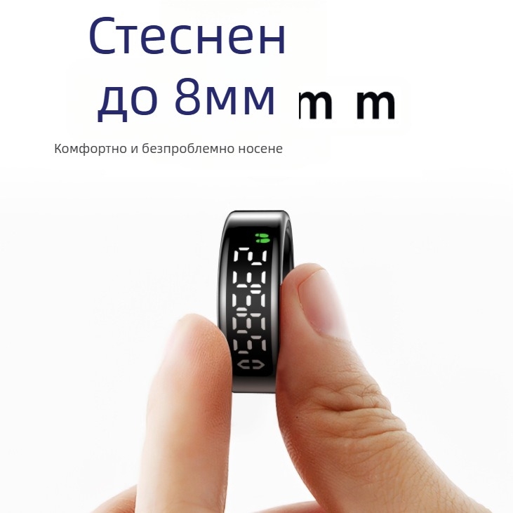 Умен пръстен за наблюдение на сърдечната честота, кислорода в кръвта, съня, упражненията, променливостта на сърдечната честота, регулирането на яркостта, приятелството и грижата, плъзгане Tk