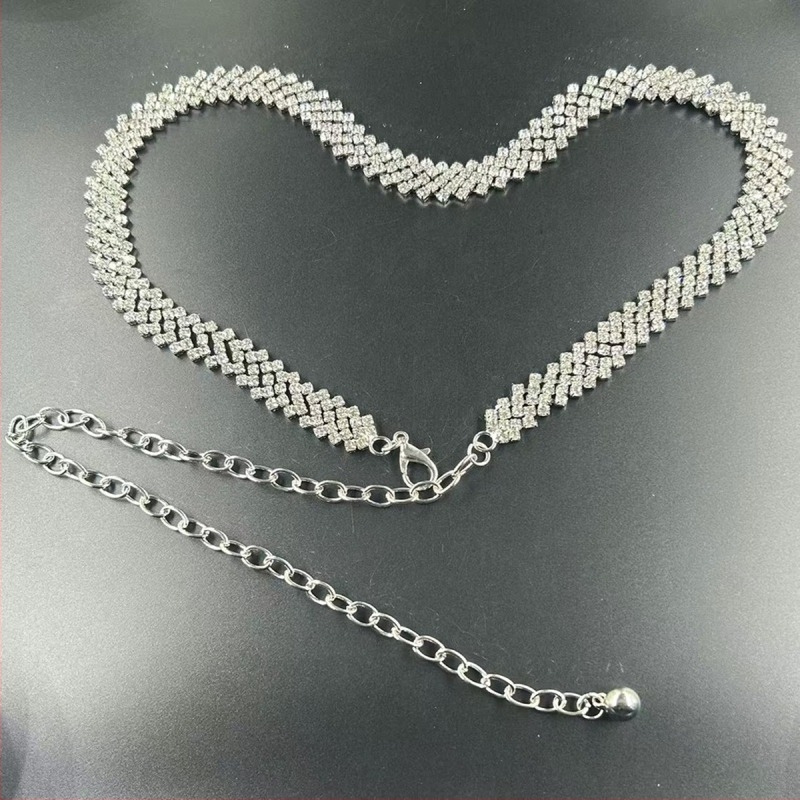 Трансграничен европейски и американски дамски колан, дамски ежедневен декоративен метален верижка, тънка талия, инкрустиран с кристали, колан с пола