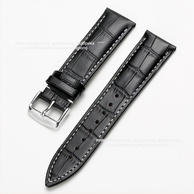 Фабрична директна доставка Каишка за часовник от първи слой телешка кожа с катарама и бамбуков мотив, многоцветна, по избор за мъже и жени, 12--24 мм