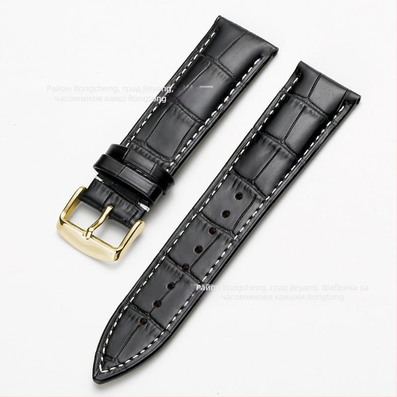 Фабрична директна доставка Каишка за часовник от първи слой телешка кожа с катарама и бамбуков мотив, многоцветна, по избор за мъже и жени, 12--24 мм