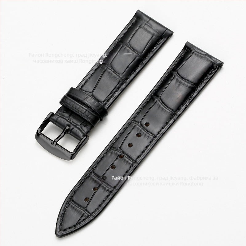 Фабрична директна доставка Каишка за часовник от първи слой телешка кожа с катарама и бамбуков мотив, многоцветна, по избор за мъже и жени, 12--24 мм