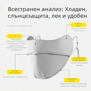 Jiaoshi оригинална найлонова прежда за ъгъл на очите слънцезащитен сенник маска за жени дишаща ледена коприна анти-ултравиолетова езда триизмерна слънцезащитен сенник маска