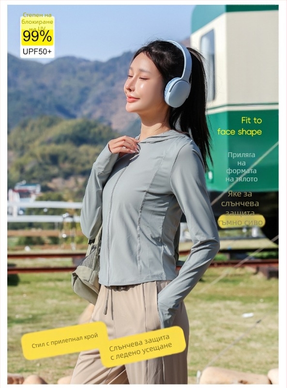 2025 Нови дрехи за слънцезащита от винил Upf50+, изработени от ледена коприна, за жени, с UV защита от слънцето