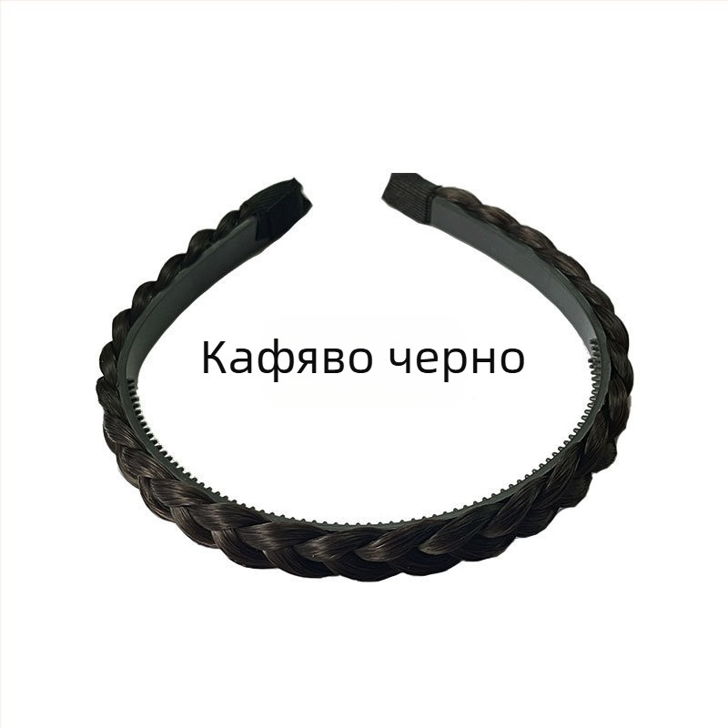 Перука с плитка тип рибена кост, обръч за коса за жени, повдигнат черепен диск, артефакт от интернет знаменитост, ръчно изработен усукан обръч за коса, интегриран