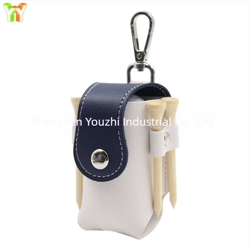 Японски и корейски чанти за голф с цветни блокове, козметични чанти за топки за голф, 2 шипа за топки, ключодържатели, спортни чанти за кръста