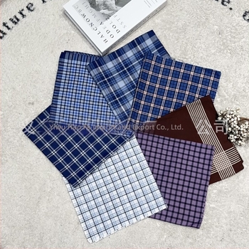 Смесени цветни костюми, класически мъжки карирани раирани памучни кърпички, кърпи за пот, джобни кърпи на едро