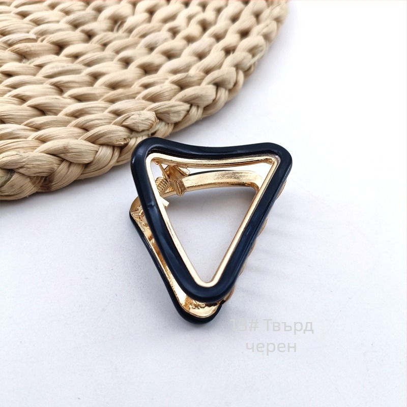 Хуалин Трансгранична триъгълна сплав щипка за коса Дискова щипка за коса Средна куха раирана щипка за коса Темпераментна оцетна киселина щипка за коса