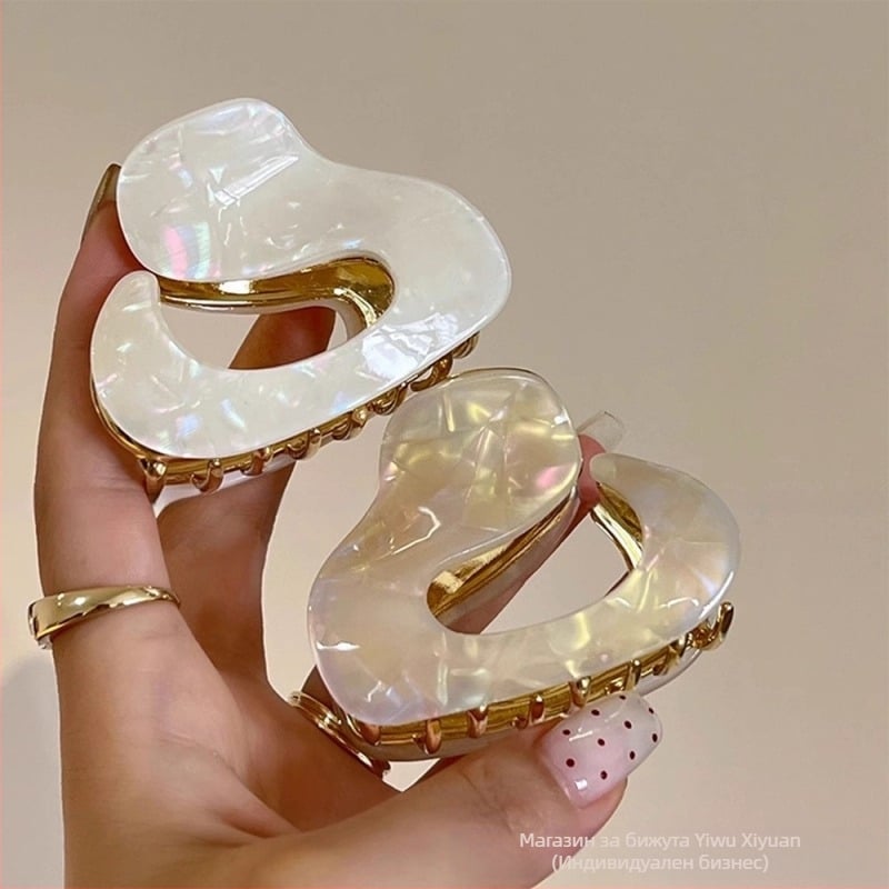 Нова щипка за коса с оцетна киселина, неправилна метална щипка за коса с половин вратовръзка, щипка за коса с темперамент, малка щипка за хващане, щипка за коса с борова опашка, щипка за коса тип „акула“.