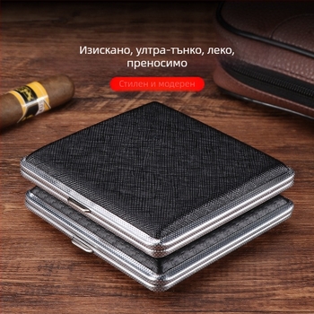 Кожен калъф за цигари, 20 броя, частично каишка, мъжки, кутия за съхранение на цигари, отделен, ветроустойчив калъф за цигари