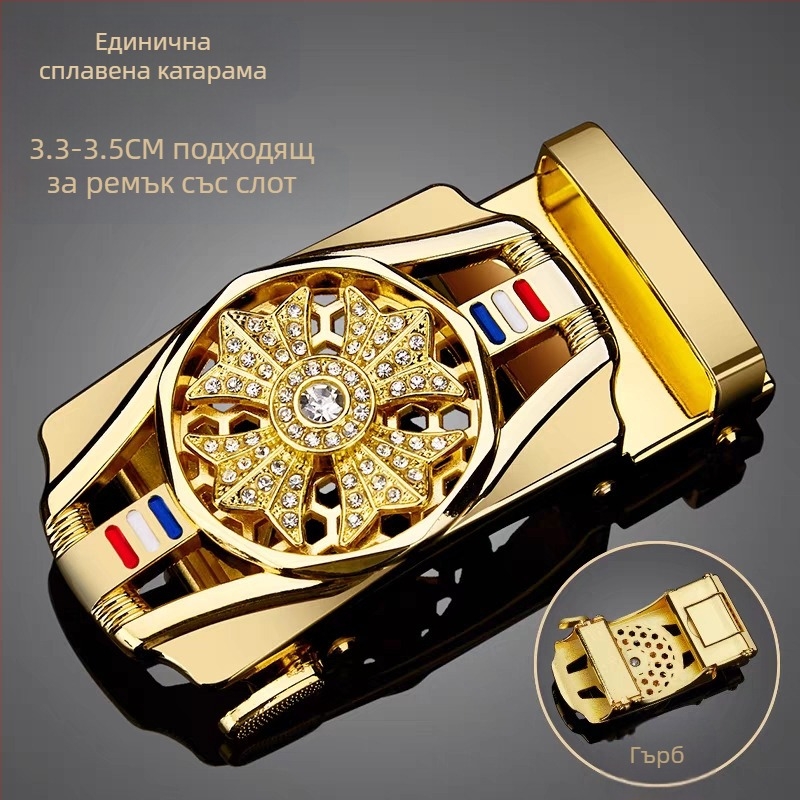 Мъжка катарама от алуминиева кожа с нова крава Tau, спортна кола, бизнес ежедневна, автоматична, гладка катарама