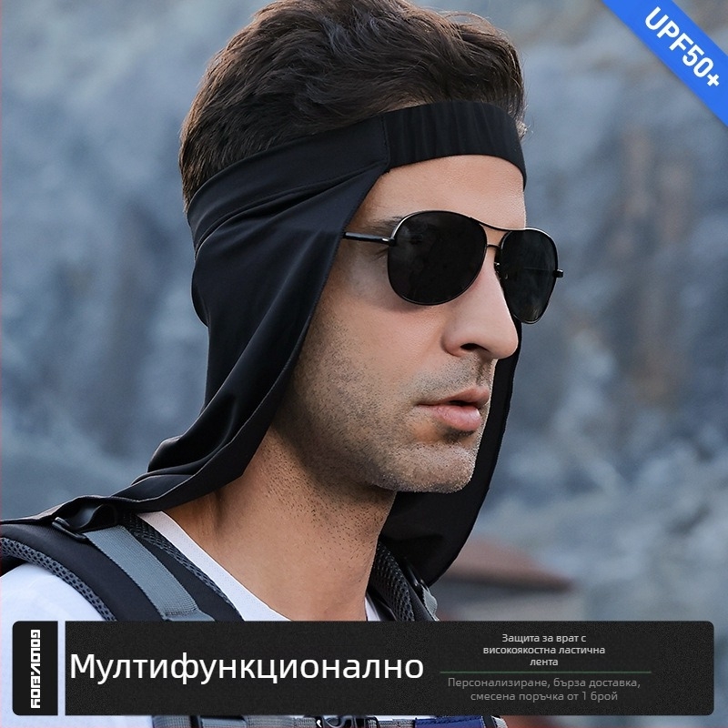 Лятна маска за ледена коприна, мъжка колоездачна риболовна маска за врата, висяща дишаща кърпа за лице, слънцезащита, магическа забрадка, шапка, завеса, трансгранична