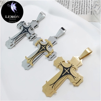 Amazon AliExpress Гореща разпродажба Европейски и американски Нови модерни мъжки колиета от титаниева стомана с плосък профил от неръждаема стомана с висулка с капка масло