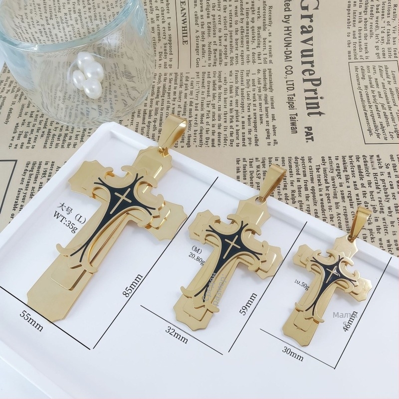 Amazon AliExpress Гореща разпродажба Европейски и американски Нови модерни мъжки колиета от титаниева стомана с плосък профил от неръждаема стомана с висулка с капка масло