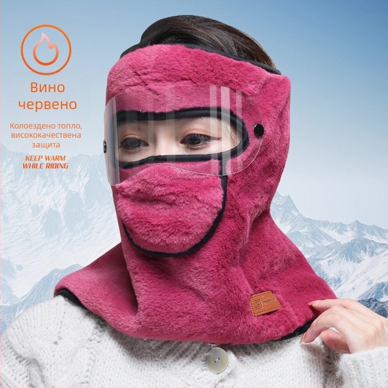 Зимна нова студоустойчива топлоизолираща маска за цялото лице за мъже и жени, защита на врата за езда Moorhood, електрически автомобил и мотоциклет, шапка