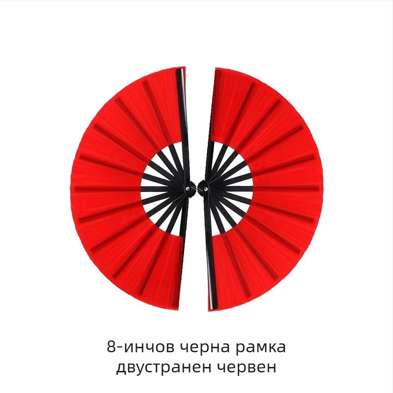 Директни продажби от фабриката, 8-инчов черен костен едностранен двустранен вентилатор за бойни изкуства, двустранен вентилатор за детски танци