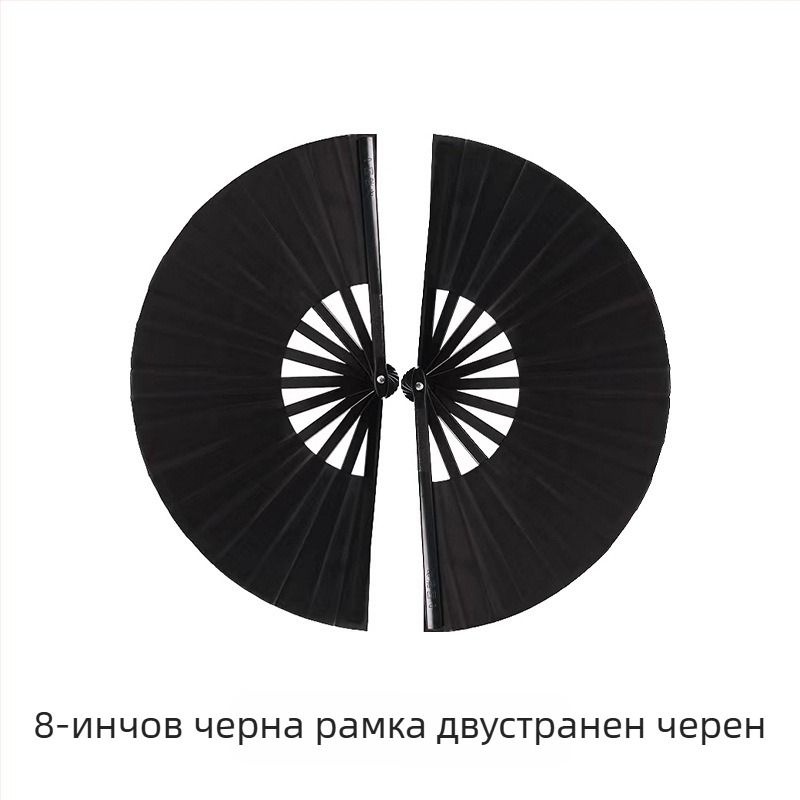 Директни продажби от фабриката, 8-инчов черен костен едностранен двустранен вентилатор за бойни изкуства, двустранен вентилатор за детски танци