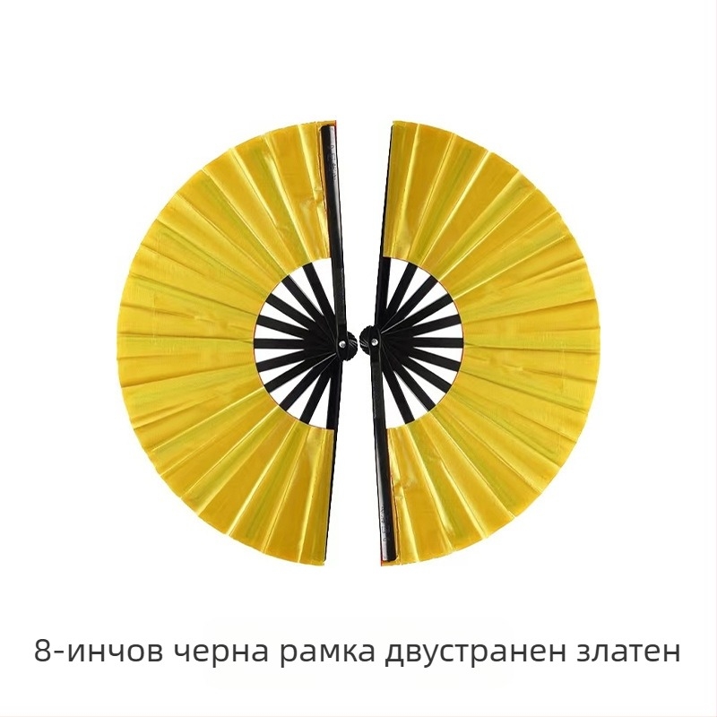 Директни продажби от фабриката, 8-инчов черен костен едностранен двустранен вентилатор за бойни изкуства, двустранен вентилатор за детски танци
