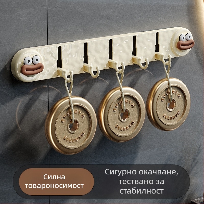 Нова вендуза с пет куки, неперфорирана домакинска кука за дрехи, кука за врата на баня, кука за съхранение на тоалетна