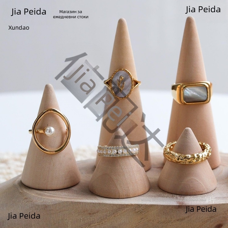 Стойка за бижута от масивно дърво, заострена, за пръстени, за бижутерски магазин, за съхранение на пръстени, за фотографиране, за позиране, за орнаменти