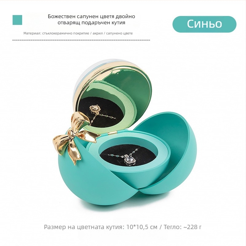 Трансгранична гореща сферична панделка магнитна кутия за бижута с цветя Танабата кутия за пръстен за предложение за Свети Валентин кутия за бижута с колие