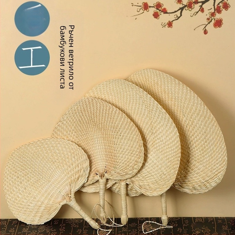 Вентилатор Big Cattail Fan Banana Fan Jigong Fan Слънчогледов вентилатор Old Man Old Style Cattail Handmade Fan Painting Fan Кафяви листа Вентилатор за барбекю
