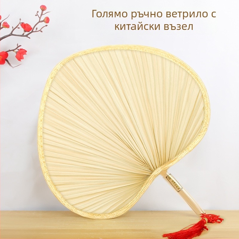 Вентилатор Big Cattail Fan Banana Fan Jigong Fan Слънчогледов вентилатор Old Man Old Style Cattail Handmade Fan Painting Fan Кафяви листа Вентилатор за барбекю