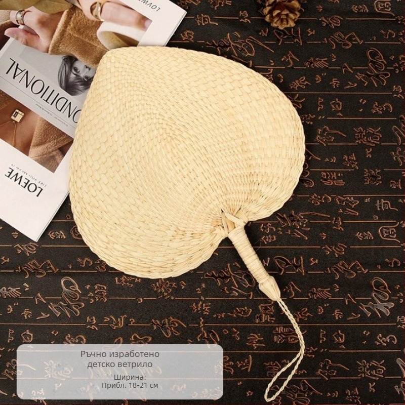 Вентилатор Big Cattail Fan Banana Fan Jigong Fan Слънчогледов вентилатор Old Man Old Style Cattail Handmade Fan Painting Fan Кафяви листа Вентилатор за барбекю