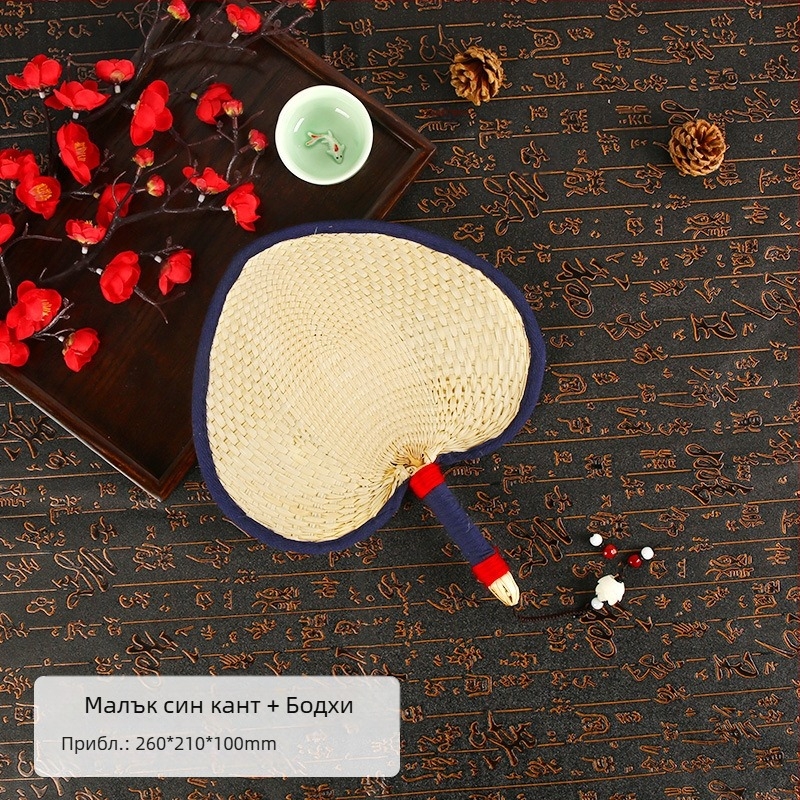 Вентилатор Big Cattail Fan Banana Fan Jigong Fan Слънчогледов вентилатор Old Man Old Style Cattail Handmade Fan Painting Fan Кафяви листа Вентилатор за барбекю