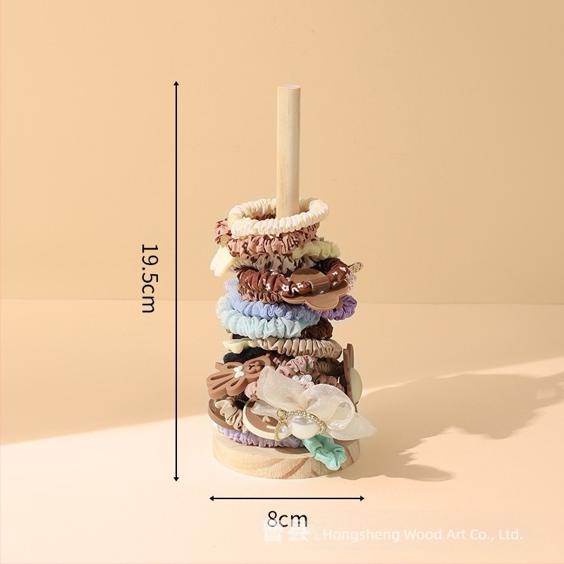 на склад Креативна стойка за съхранение на въжета от масивна дървесина, стойка за коса с въжета, стойка за цветя, гривна за глава, реквизит за гривни