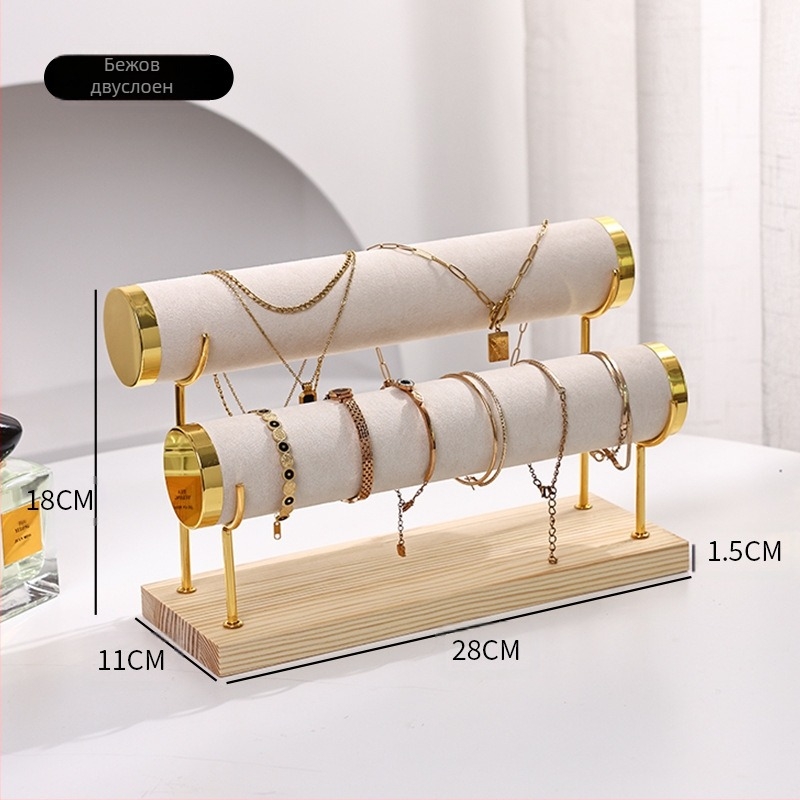 Метална многослойна стойка за гривни, стойка за бижута, стълба за часовници, стойка за съхранение на гривни, кадифена стойка за бижута