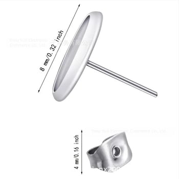 30 px/кутия празна обеца изпъкнала кръгла обеца от неръждаема стомана за изработка на бижута материали „Направи си сам“ занаят