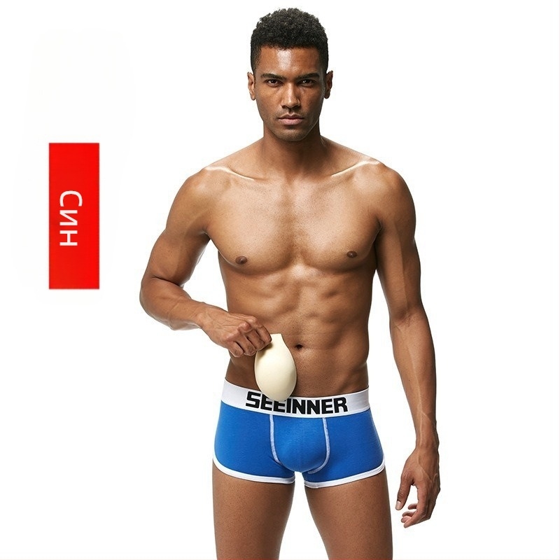 Мъжко бельо 3D стерео уголемени големи развълнувани пълни бански гащета силиконова подложка ски спортен предпазител мъжка JJ подложка