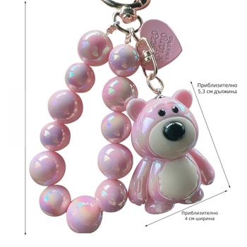 Трансграничен сладък ключодържател с мече, двойка, анимационни филми, акрилен медальон, ключодържател, чанта, кукла, декоративен медальон