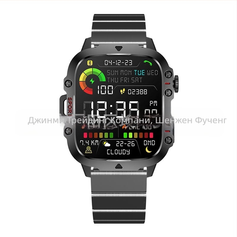 Qx11 Смарт часовник с Bluetooth разговори, гласов асистент, крачкомер, спортен часовник, калкулатор за малки игри, трансграничен режим