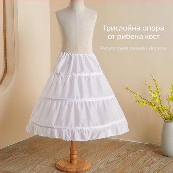 Детски принцесни пирони Лолита, регулируеми пирони с рибена кост, детски пирони за представления, вътрешни фусти