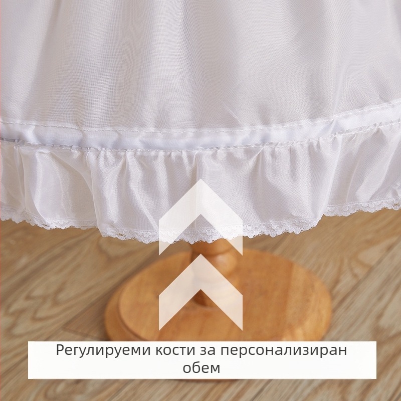 Детски принцесни пирони Лолита, регулируеми пирони с рибена кост, детски пирони за представления, вътрешни фусти