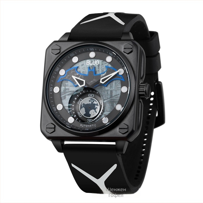 Син Батман, напълно автоматичен механичен часовник за момчета, ежедневен часовник за бягане, спортен, моден, креативен часовник за момичета