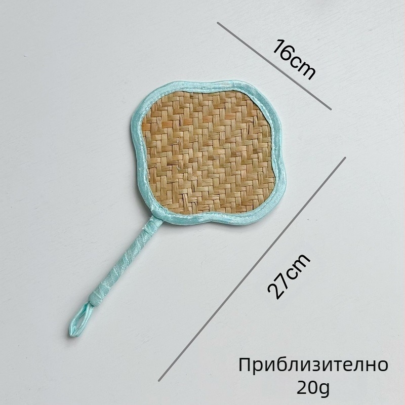 Мини ветрилообразен фен с папур, интернет знаменитост, летен ветрилообразен фен с кръгли венчелистчета във формата на прасковено сърце, ръчно люлеещ се ветрилообразен детски ветрилообразен фен с банан