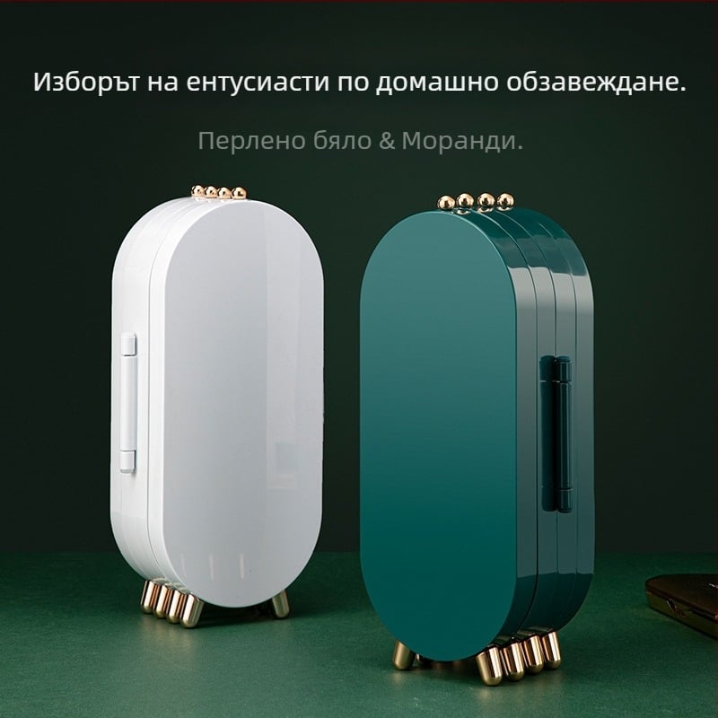 Самостоятелно проектирана лека луксозна настолна кутия за съхранение на бижута, обеци, обеци, бижута, многослойна прахоустойчива кутия за бижута