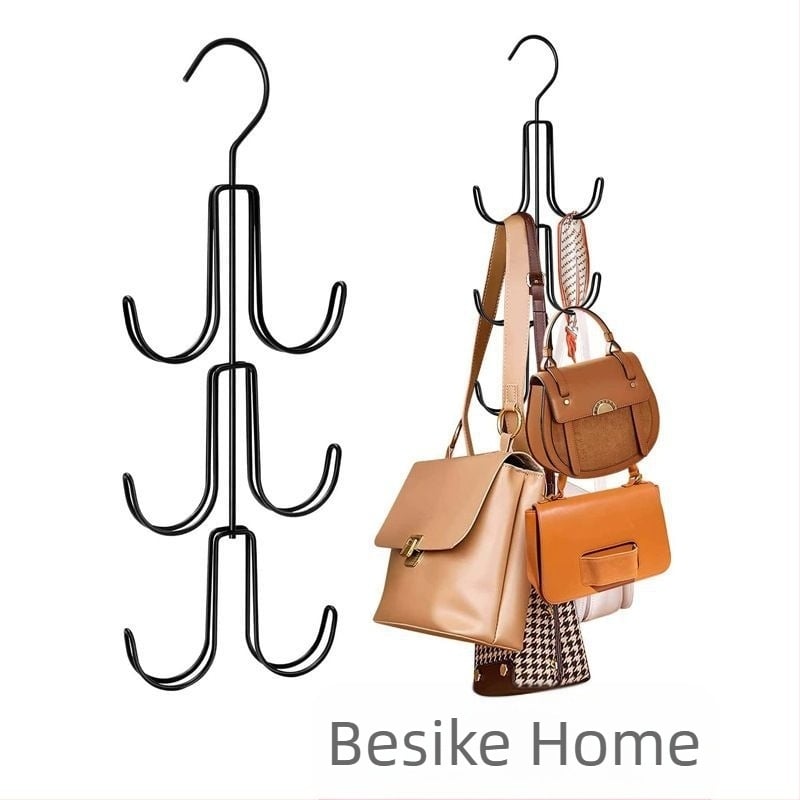 Многофункционална метална стойка за куки, съхранение на чанта, шал, колан, вратовръзка, дрехи, аксесоари, довършителни работи