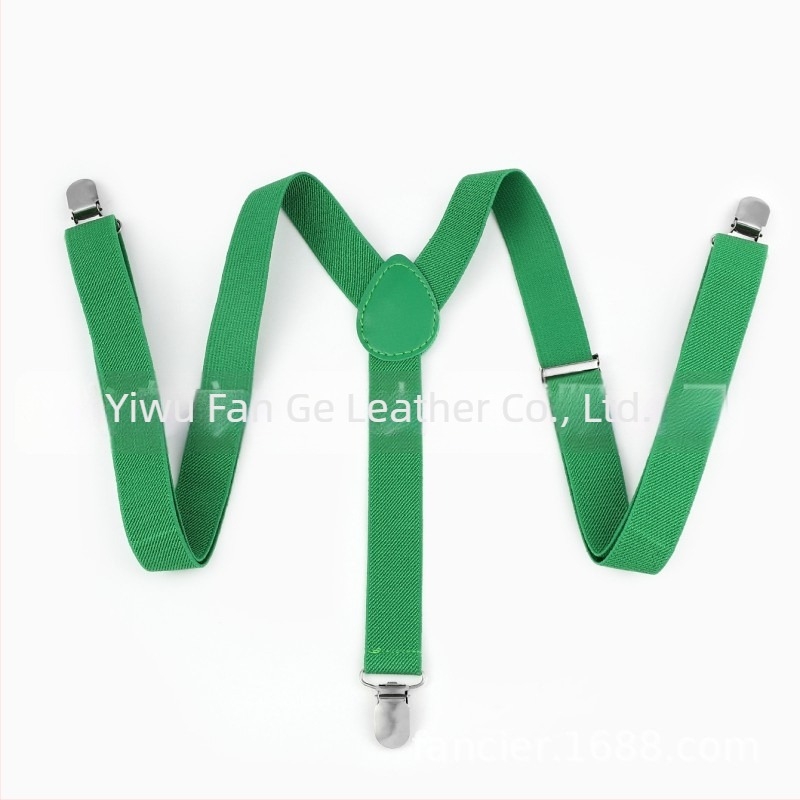 Модни ежедневни еластични тиранти с три щипки, плътен цвят, регулируема дължина, унисекс тиранти, фабрично прави