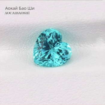 Фабрика за бижута Aucai Bao с права коса, лаборатория за повдигане, метод за култивиране на параиба, сапфир във формата на сърце, основен камък за бижута