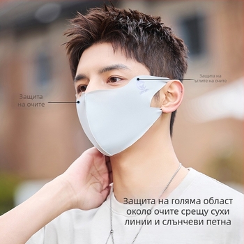 Лятна нова 5D Ice Silk слънцезащитна маска в едноцветен цвят, триизмерна UV защита UPF50 + слънцезащитна маска за цялото лице